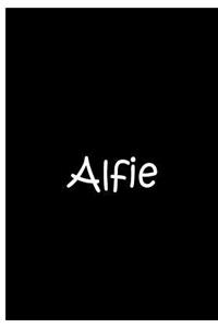 Alfie - Black Notebook / Journal / Lined Pages / Quality Soft Matte Cover