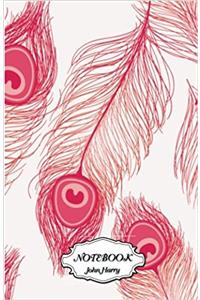 Notebook Journal Dot-grid, Pink Feathers
