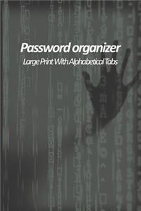 Password organizer large print with alphabetical tabs