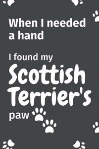When I needed a hand, I found my Scottish Terrier's paw