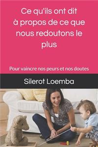 Ce qu'ils ont dit à propos de ce que nous redoutons le plus