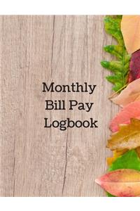 Monthly Bill Pay Logbook