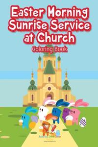 Easter Morning Sunrise Service at Church Coloring Book