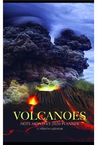 Volcanoes Note Monthly 2020 Planner 12 Month Calendar