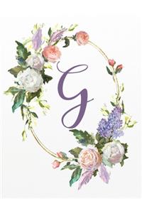 G: White Pink Floral 8.5"x11" Lined Notebook