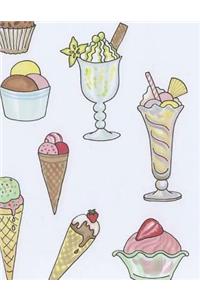 Ice Cream Heaven Notebook Large Size 8.5