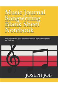 Music Journal Songwriting Blank Sheet Notebook