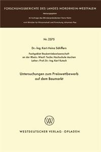 Untersuchungen zum Preiswettbewerb auf dem Baumarkt