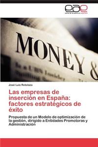 empresas de inserción en España: factores estratégicos de éxito