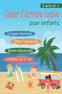 Cahier d'écriture cursive pour enfants