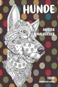 Muster Malbücher - Einfaches Level - Tiere - Hunde
