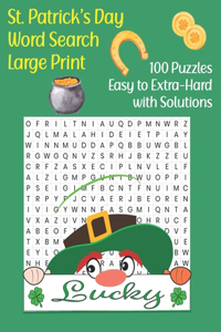 St. Patrick's Day Word Search Large Print