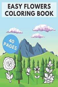 Easy Flowers Coloring Book