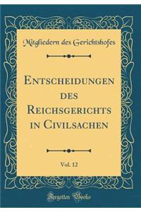 Entscheidungen Des Reichsgerichts in Civilsachen, Vol. 12 (Classic Reprint)