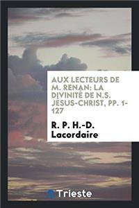 Aux Lecteurs de M. Renan