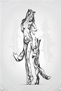 Nude Wolf Girl and Wolf