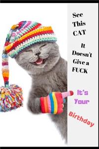 See This Cat It Doesn't Give a Fuck It's Your Birthday
