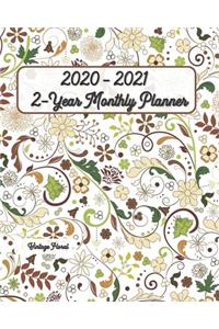 2020 - 2021 Vintage Floral 2-Year Planner 8x10