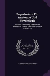 Repertorium Fur Anatomie Und Physiologie