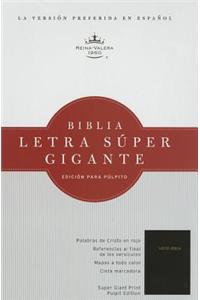 RVR 1960 Biblia Letra Súper Gigante para púlpito, negra acolchonada tapa dura