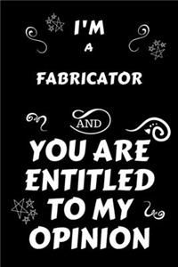 I'm A Fabricator And You Are Entitled To My Opinion