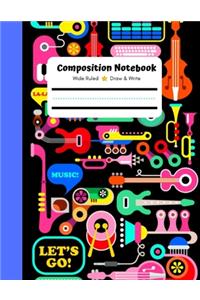Composition Notebook, Wide Ruled, Draw and Write