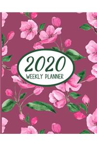 2020 Weekly Planner: Cherry Blossoms Small Size Easy To Carry Two Page A Week Planner Calendar