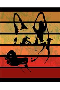 German Shepherd Retro Stripes Notebook