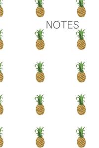 Pineapple Themed Blank College-ruled Journal Notebook: Blank 100 page college-ruled yellow pineapple journal