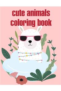 cute animals coloring book: Funny Animals Coloring Pages for Children, Preschool, Kindergarten age 3-5