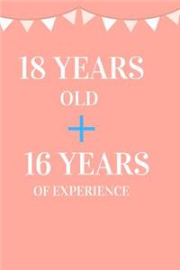 18 Years Old + 16 Years of Experience