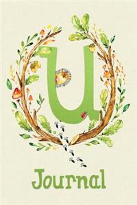 Cute Woodland Critter Journal with Initial