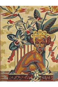 Composition Book Journal: : Vintage Paint-By-Number Pbn Mid Century Retro Tiki Island Woman Motif Cover, Wide Ruled Paper, 150 Blank Lined Sheets, 9-3/4 X 7-1/2.
