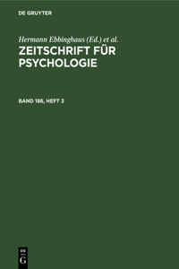 Zeitschrift Für Psychologie. Band 186, Heft 3