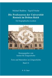 Die Professoren Der Universität Rostock Im Dritten Reich