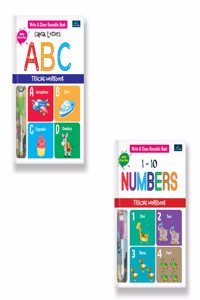 Write & Clean Reusable book - Set of 2 Books - Alphabet Capital Letters, and Numbers