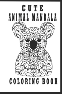 cute animal mandala coloring book