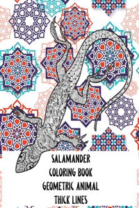 Geometric Animal Coloring Book - Thick Lines - Salamander