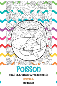 Livre de coloriage pour adultes - Mandala - Animaux - Poisson