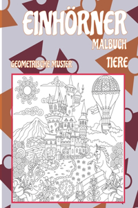 Malbuch - Geometrische Muster - Tiere - Einhörner