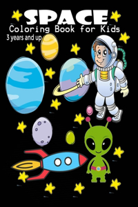 Space Coloring Book for Kids 3 Years and Up