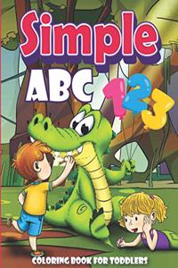 Simple Abc 123 Coloring Book For Toddlers