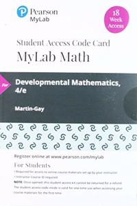 Mylab Math with Pearson Etext -- 18 Week Standalone Access Card -- For Developmental Mathematics