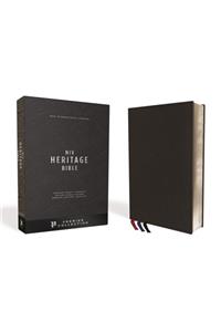 NIV, Heritage Bible, Deluxe Single-Column, Premium Leather, Black, Sterling Edition, Comfort Print