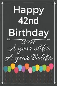 Happy 42nd Birthday A Year Older A Year Bolder