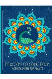 Peacocks Coloring Book Activity Sheets For Adults