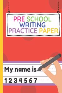 Pre School Writing Practice Paper