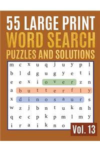 55 Large Print Word Search Puzzles And Solutions