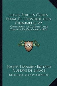 Lecos Sur Les Codes Penal Et D'instruction Criminelle V2