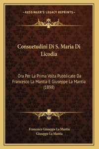 Consuetudini Di S. Maria Di Licodia
